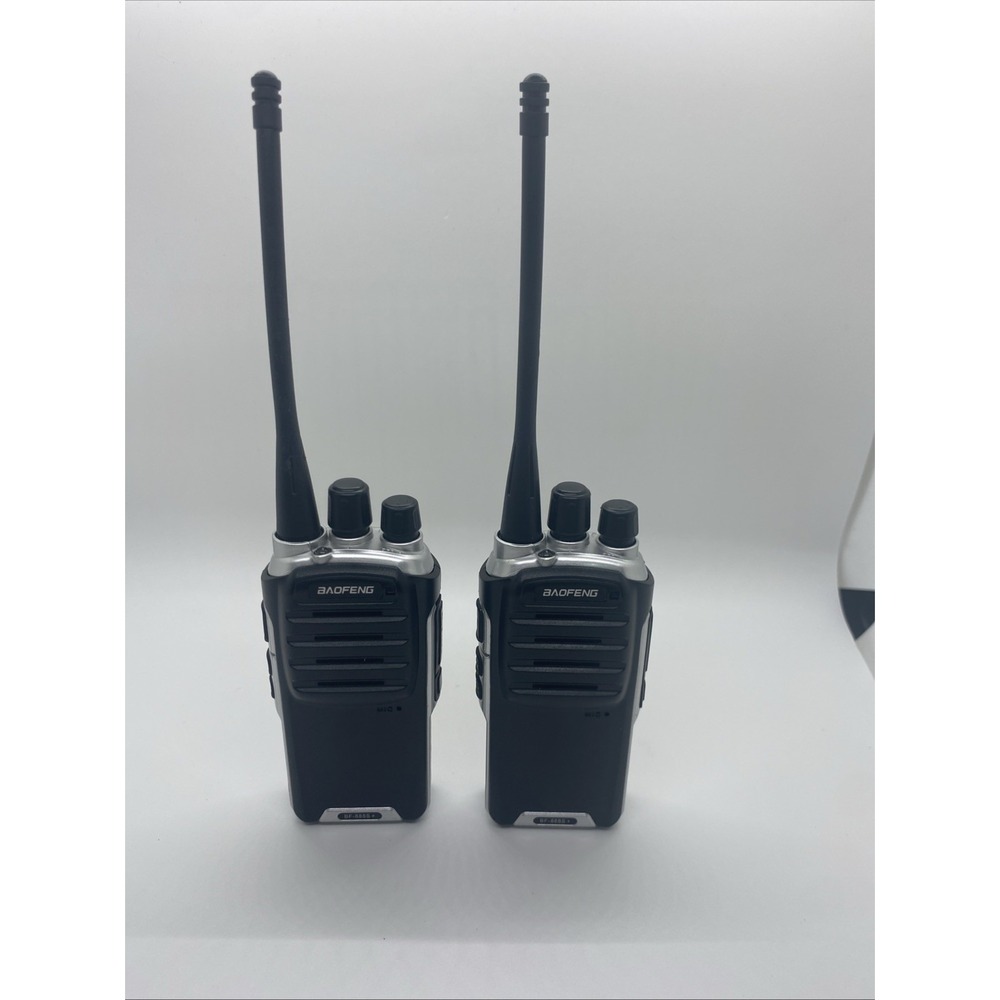 Baofeng BF-888S+ UHF FM Transceiver Walkie Talkie 2-Way Radio Black Silver 2pk